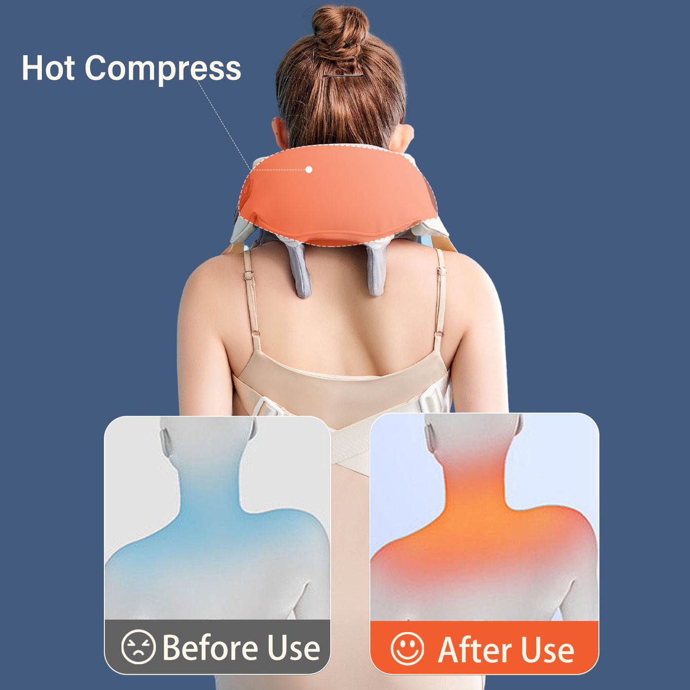 Neck & Back Massager with Heat Deep 5D Kneading Massage For